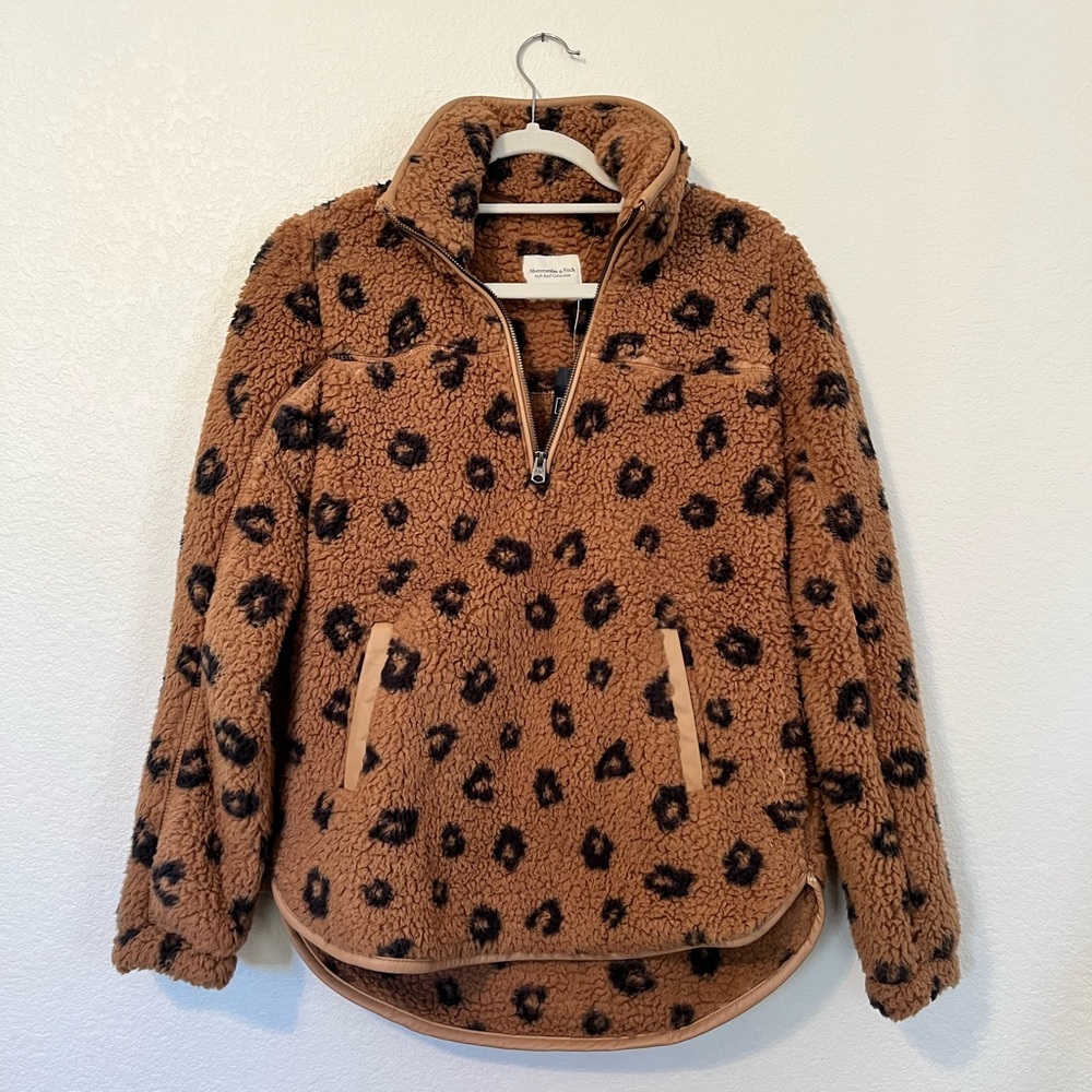 Abercrombie & Fitch Sherpa Quarter Zip Pullover Sweater Size XS NWT
